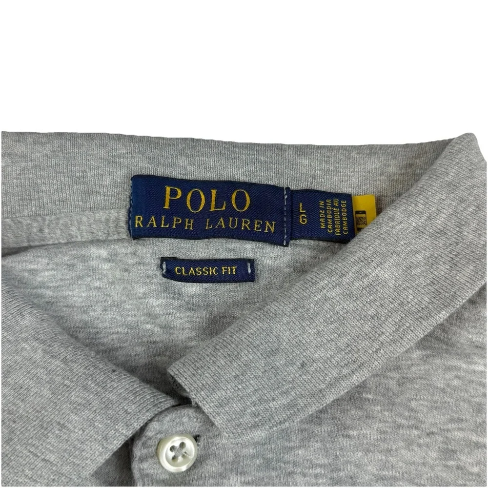 Polo Ralph Lauren Short Sleeve Polo Shirt Flesh Pony Heathered Gray Men's Large